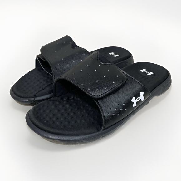 UNDER Armour Women’s UA Ignite 7 SL Slides Black Size 8 Brand New 3026027-001 - Picture 1 of 9